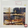 Image 1 : Group of Seven Print "The Canoe" by Tom Thomson (Print 20" X 24") (Cardboard 27" x 27") (SEE PICS!)