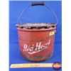 Image 1 : OIL TIN : Red Head Grease Pail ( 9-1/2"H x 12"Dia) (SEE PICS!)
