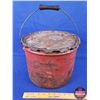 Image 4 : OIL TIN : Red Head Grease Pail ( 9-1/2"H x 12"Dia) (SEE PICS!)