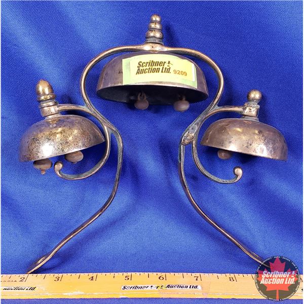 Antique Brass Horse Terret Bells (8"H x 7-1/4"W) (SEE PICS!)