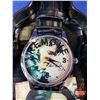 Image 2 : Elvis Wrist Watch : 30th Anniversary 1977-2007 w/Guitar Tin Case (Tin Measures : 7-3/4"H x 3"W) (SEE