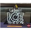 Image 1 : New Old Stock NEON Sign "Labatt ICE BEER" (18"H x 22-1/2"W x 5-1/2"D) (SEE PICS!)