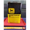 Image 3 : OIL TIN : JOHN DEERE Special-Purpose Oil (2 Canadian Gallons) (13-1/2"H x 8-1/2"W x 5-1/2"D) (SEE PI