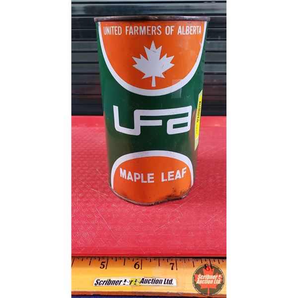 OIL TIN: UFA Maple Leaf (FULL) (6-1/2"H x 4"Dia) (SEE PICS!)