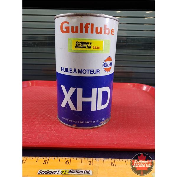 OIL TIN: Gulflube XHD (6-1/2"H x 4"Dia) (SEE PICS!)