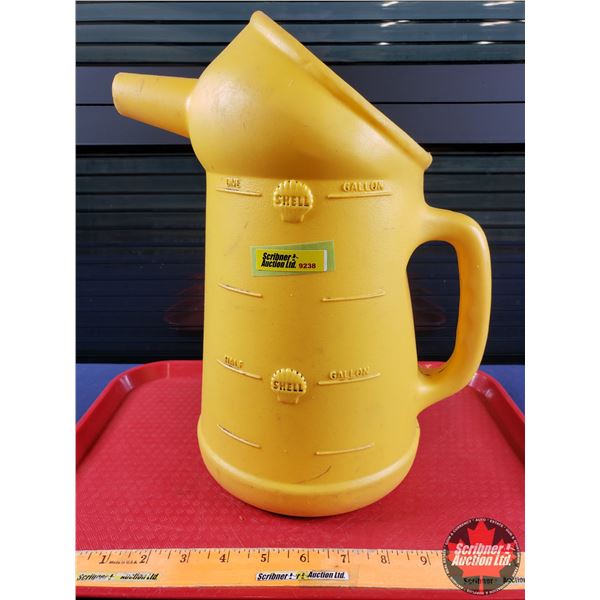 SHELL Gallon Oil Jug/Pitcher (Plastic - Yellow) (14"H) (SEE PICS!)
