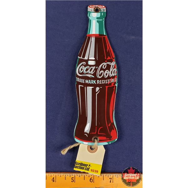 Quality Reproduction Single Side Coca-Cola Porcelain Bottle (8"H x 2-1/2"W) (SEE PICS!)