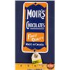 Image 1 : Quality Reproduction Single Side MOIR'S CHOCOLATES Porcelain Sign (8"H x 4"W) (SEE PICS!)