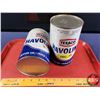 Image 5 : OIL TINS (2): TEXACO HAVOLINE (Both Full) (6-1/2"H x 4"Dia) (SEE PICS!)