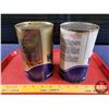 Image 4 : OIL TINS (2): TEXACO HAVOLINE (One Full) (6-1/2"H x 4"Dia) (SEE PICS!)