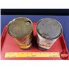 Image 5 : OIL TINS (2): TEXACO HAVOLINE (One Full) (6-1/2"H x 4"Dia) (SEE PICS!)