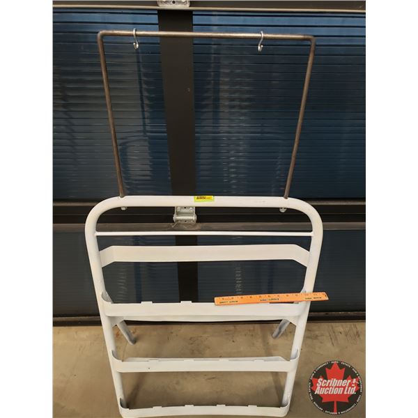 Service Station Oil Quart Display Stand w/Top Hanging Bracket for Sign (Total Measures: 46-1/2"H x 2