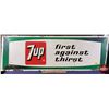Image 1 : Single Side Tin Sign "7UP first against thirst" (Embossed) (18"H x 54"W) (SEE PICS!)