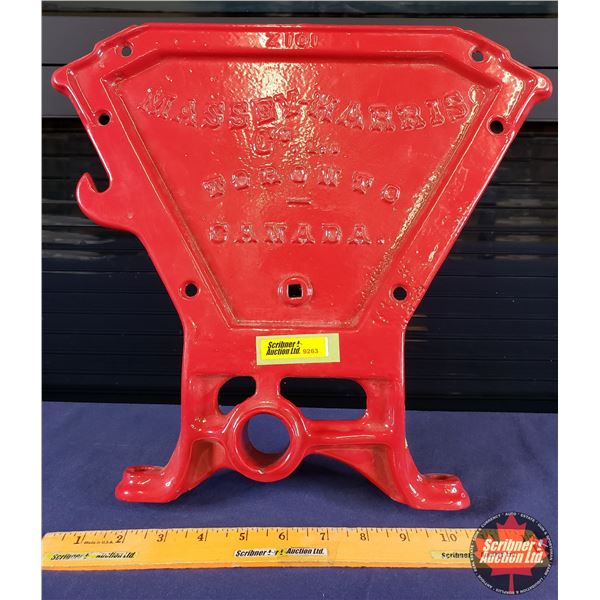 MASSEY HARRIS Seed Drill Box End (Cast Iron) (Powder Coated - Red) (13"H x 14"W) (SEE PICS!)