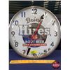 Image 1 : "Drink Hires ROOT BEER" Electric Wall Clock (Convex Glass Front) (Working - Needs to be upright) (15