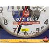 Image 3 : "Drink Hires ROOT BEER" Electric Wall Clock (Convex Glass Front) (Working - Needs to be upright) (15
