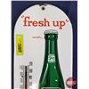 Image 2 : Single Side Enamel Thermometer "7UP" "fresh up" You Like It …. It Likes You (15"H x 6"W x 1/2"D) (No