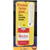 Image 1 : Single Side Metal Advertising Thermometer "Winston" (Embossed) (13-1/2"H x 5-3/4"W) (Note: Missing B