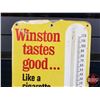 Image 2 : Single Side Metal Advertising Thermometer "Winston" (Embossed) (13-1/2"H x 5-3/4"W) (Note: Missing B