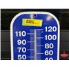 Image 2 : Single Side Metal Thermometer "RAILROAD MILLS" (Newer) (16"H x 5-3/4"W) (SEE PICS!)