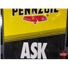 Image 3 : Double Side Tin Sign "PENNZOIL" "ASK FOR IT!" (Stamp 96) (36"H x 24"W) (SEE PICS!)