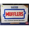 Image 1 : Single Side Tin Sign "WALKER MUFFLERS" (Embossed) (24"H x 36"W) (SEE PICS!)