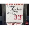 Image 3 : Framed Grocery Store Pennant "SPECIAL TODAY" Libby's Peaches "REMEMBER GOLDEN WEST COFFEE" (27"H x 1