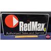 Image 1 : Single Side Tin Sign "RedMax Authorized Sales and Service" (Embossed) (1987) (12"H x 24"W) (SEE PICS
