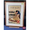 Image 1 : Framed Movie Poster "Comrade X" "Clark Gable Hedy Lamarr" (c.1940) (Stamped AVALON Sun & Mon Enumcla