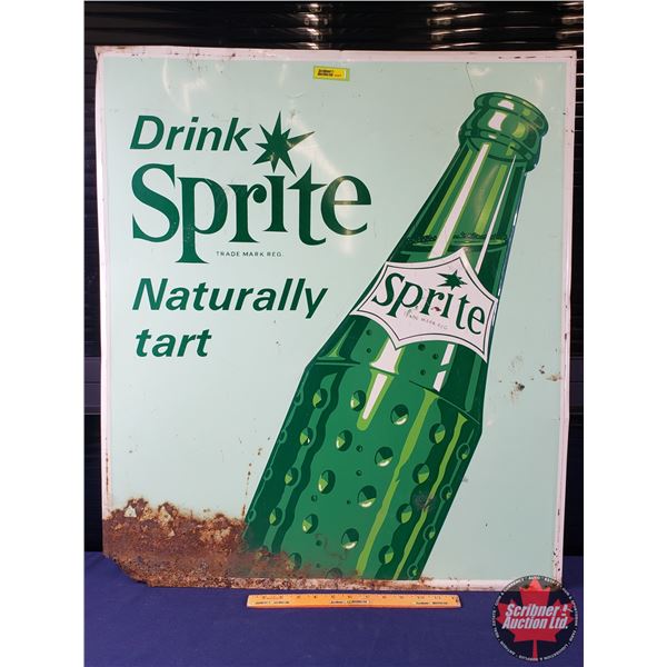 Single Side Tin Sign "Drink SPRITE" (Stamp: STM-66)  (Embossed) (31-1/2"H x 27-1/2"W) (SEE PICS!)