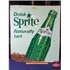 Image 1 : Single Side Tin Sign "Drink SPRITE" (Stamp: STM-66)  (Embossed) (31-1/2"H x 27-1/2"W) (SEE PICS!)