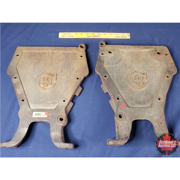 IH Seed Drill Box Ends (Cast) (2) (16-1/2"H x 12-3/4"W) (SEE PICS!)