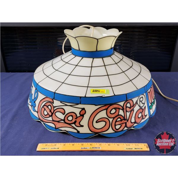 Drink Coca-Cola Electric Light Fixture (Tiffany Style Hanging) (Plastic) (21"Dia) (SEE PICS!)