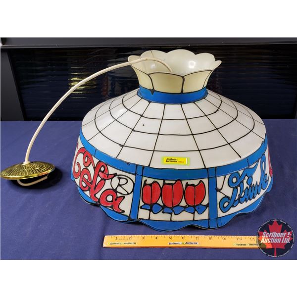 Drink Coca-Cola Electric Light Fixture (Tiffany Style Hanging) (Plastic) (21"Dia) (SEE PICS!)