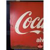 Image 2 : Single Side Tin Sign "Coca-Cola always refreshing" (Embossed) (35-1/2"H x 59-1/2"W) (SEE PICS!)