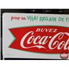 Image 2 : Double Side Tin Rack Topper Sign : French "BUVEZ Coca-Cola" (Fishtail c. 1962) "pour un VRAI REGAIN 