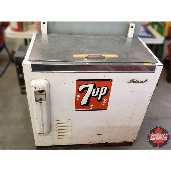 "Ideal 7UP" Vending Cooler Chest (for Bottles) (Model 150) (40-1/2"H x 39"W x 19-1/2"D) (Does Get Co