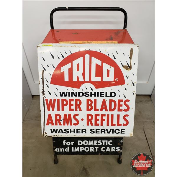 Service Station Storage Wheeled Display Cart "TRICO WINDSHIELD WIPER BLADES ARMS REFILLS" (35"H x 23