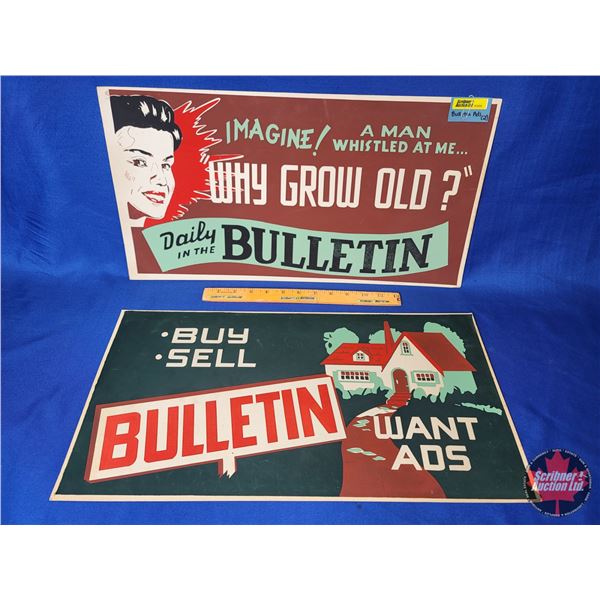 Cardstock Advertising Insert Signs (2) : - IMAGINE A MAN WHISTLED AT ME .. WHY GROW OLD? Daily in th