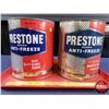 Image 2 : TINS (2): PRESTONE BRAND ANTI-FREEZE Gallon Tin (8"H x 7"Dia) (SEE PICS!)