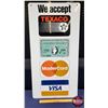 Image 5 : Double Side Service Station Tin Sign (Payment Options) "TEXACO / American Express / MasterCard / VIS