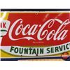 Image 3 : RARE Single Side Enamel Sign "DRINK Coca-Cola" "FOUNTAIN SERVICE" (12"H x 28"W) (SEE PICS!)