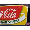 Image 4 : RARE Single Side Enamel Sign "DRINK Coca-Cola" "FOUNTAIN SERVICE" (12"H x 28"W) (SEE PICS!)