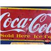 Image 4 : Single Side Enamel Sign "Coca-Cola Sold Here Ice Cold" (12-1/4"H x 29-1/4"W) (Note: paint touchups) 