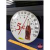 Image 2 : Round Wall Thermometer "5 Cent" Coca-Cola Bottle (Convex Lense) (12"Dia) (SEE PICS!)
