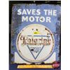 Image 1 : Single Side Enamel Sign "Polarine SAVES THE MOTOR" (21"H x 17-1/2"W) (SEE PICS!)
