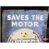 Image 2 : Single Side Enamel Sign "Polarine SAVES THE MOTOR" (21"H x 17-1/2"W) (SEE PICS!)
