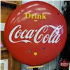 Image 1 : "Drink Coca-Cola" 4ft Advertising Button (Yellow Dot - Canada) (c. 1950's) (SEE PICS!)