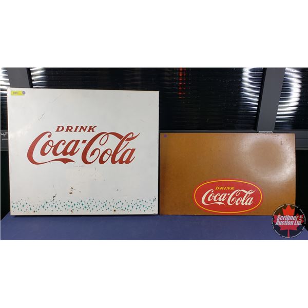 "DRINK Coca-Cola" Vending Machine Panel (Metal) & Hardboard with "Drink Coca-Cola" Oval Decal (Metal