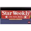Image 1 : Single Side Enamel Sign "Star Weekly For Sale Here" (8"H x 27-3/4"W) (SEE PICS!)